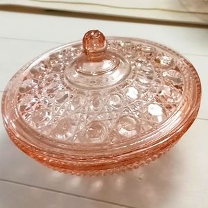 2 Beautiful pink vintage button and buckle Burlington glass .